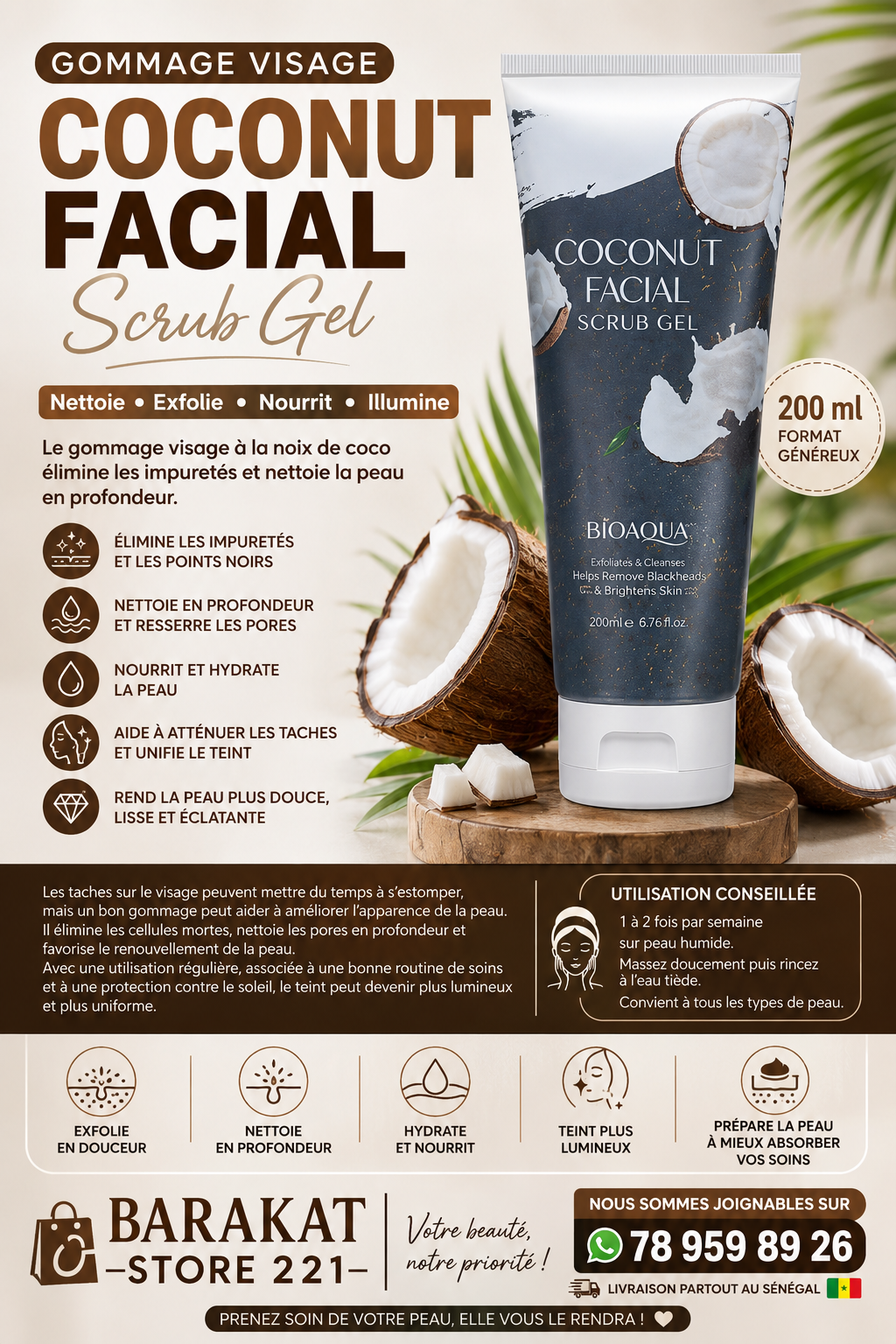 Facial scrub gel