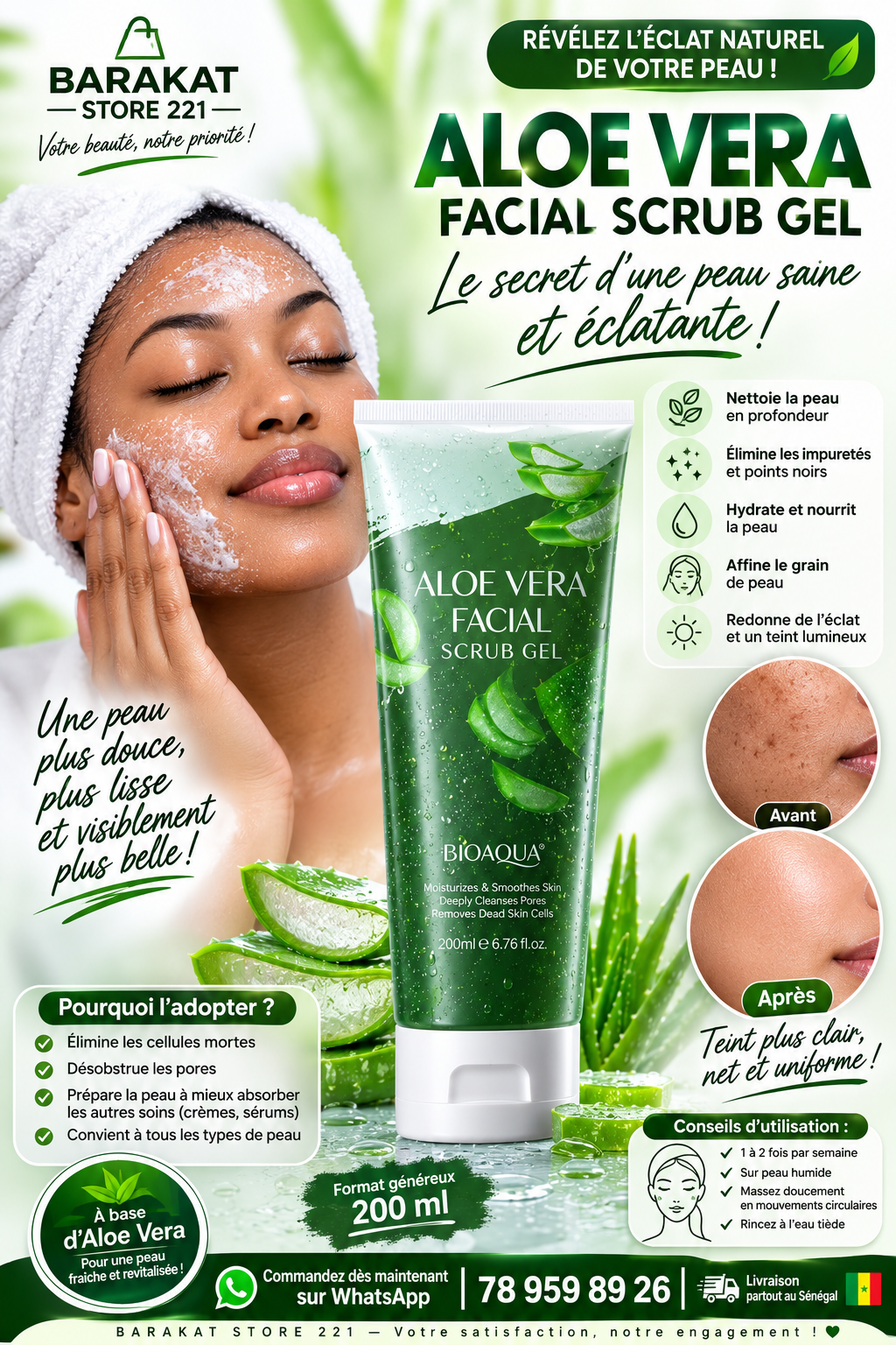 Facial scrub gel